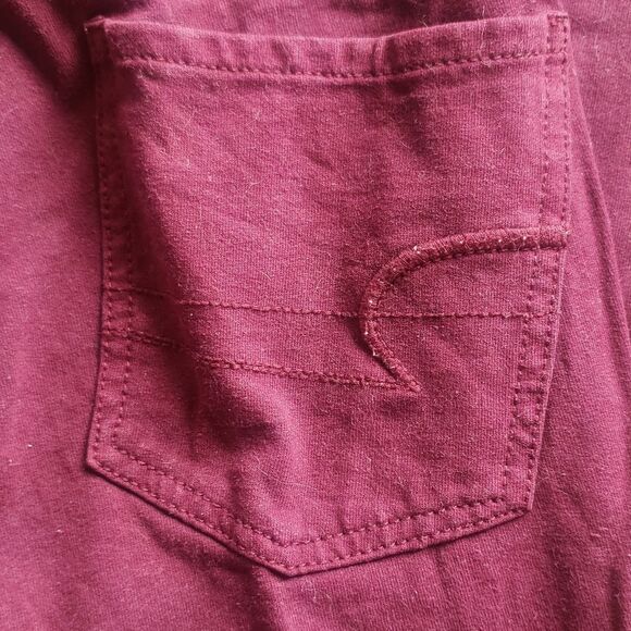 American Eagle Burgundy Jeggings Women’s 2 W26 L30 | Stretchy Fall Leggings - Picture 4 of 9